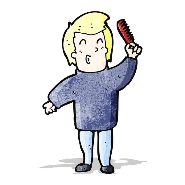 Hombre de dibujos animados peinar cabello — Vector stock ... Hombre de dibujos animados peinar cabello — Vector stock ...