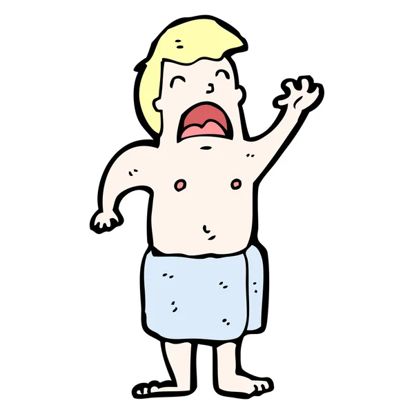 Hombre en dibujos animados de toalla — Vector stock ... Hombre en dibujos animados de toalla — Vector stock ...