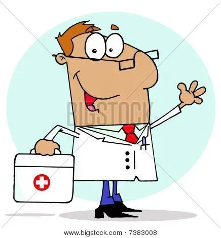 Tan hombre de médico de dibujos animados que lleva su maletín de ... Tan hombre de médico de dibujos animados que lleva su maletín de ...
