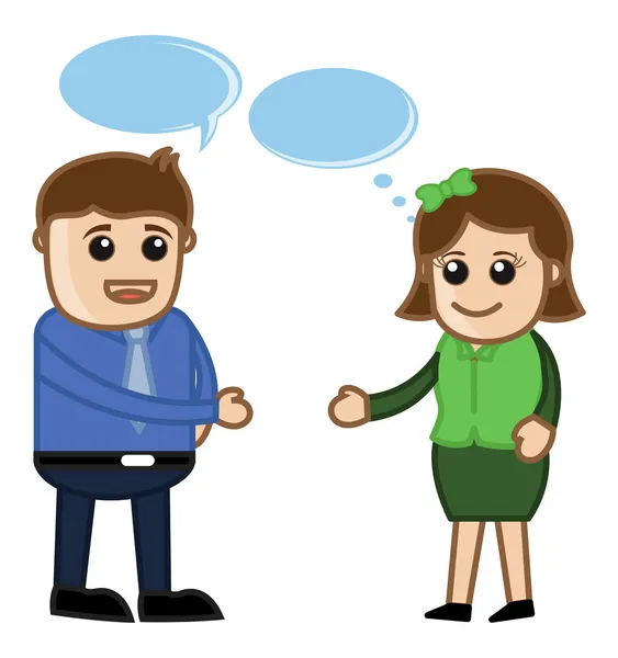 Hombre y mujer hablando - ilustración vectorial — Vector stock ...
