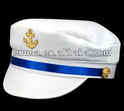 Hombre mujer Unisex blanco del capitán sombrero de marinero del ... Hombre mujer Unisex blanco del capitán sombrero de marinero del ...
