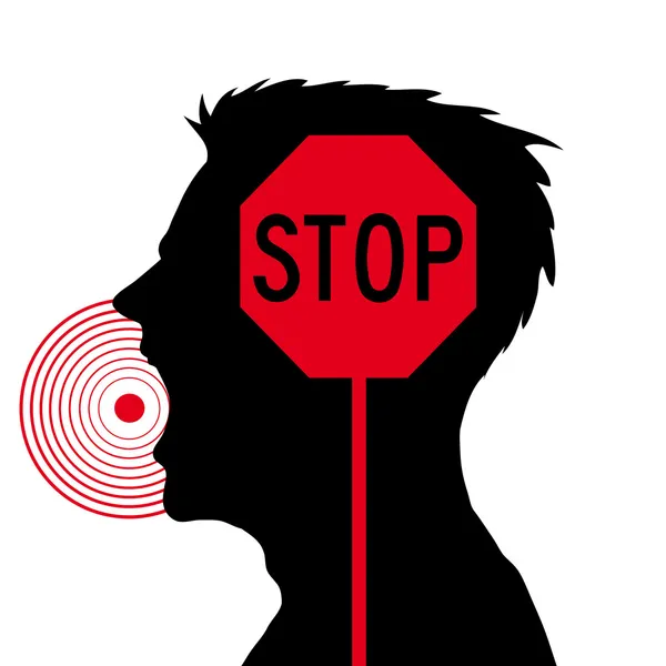 hombres gritando, señal de stop — Vector stock © illustrart #2468325