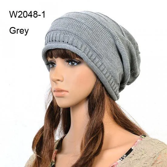 nueva hombres sombreros del invierno slouchy crochet gorros gris ... nueva hombres sombreros del invierno slouchy crochet gorros gris ...