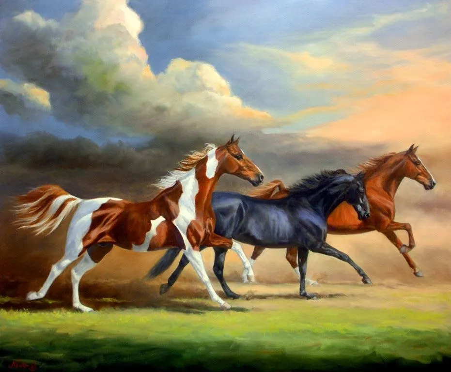 Homus Art: Paisajes con Caballos del Pintor Jeanne Newton Schoborg ( Homus Art: Paisajes con Caballos del Pintor Jeanne Newton Schoborg (