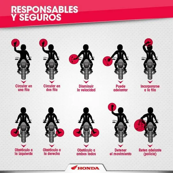 Honda Motos Colombia on Twitter: "Señales básicas para circular en ...
