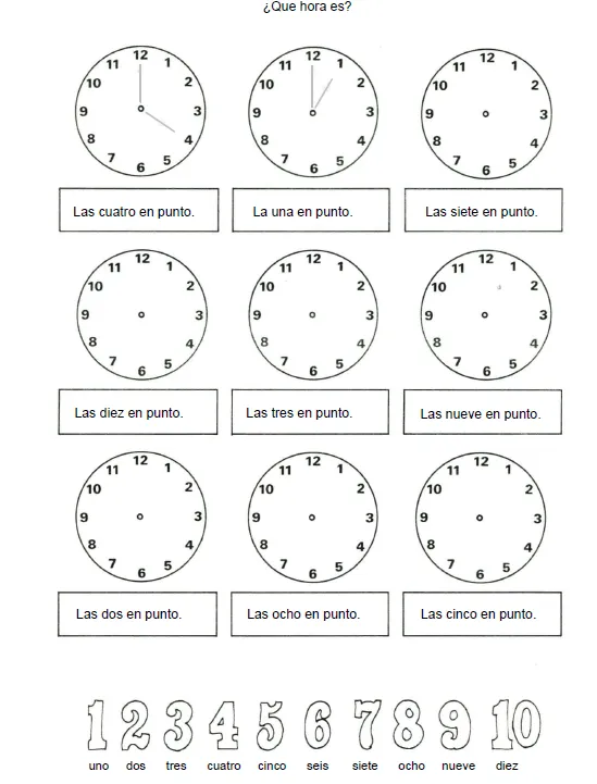 Figuras de reloj para aprender la hora - Imagui