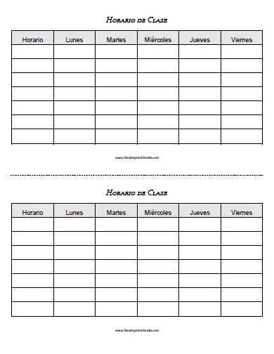 Horario de Clases - Para Imprimir Gratis - ParaImprimirGratis. Horario de Clases - Para Imprimir Gratis - ParaImprimirGratis.
