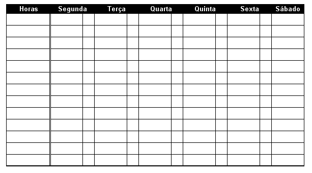 Horário Escolar para Imprimir - Grátis | Toda Atual Horário Escolar para Imprimir - Grátis | Toda Atual