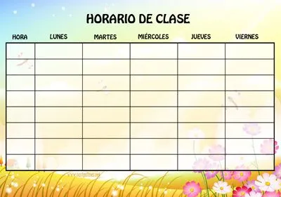 Horarios de clase para imprimir