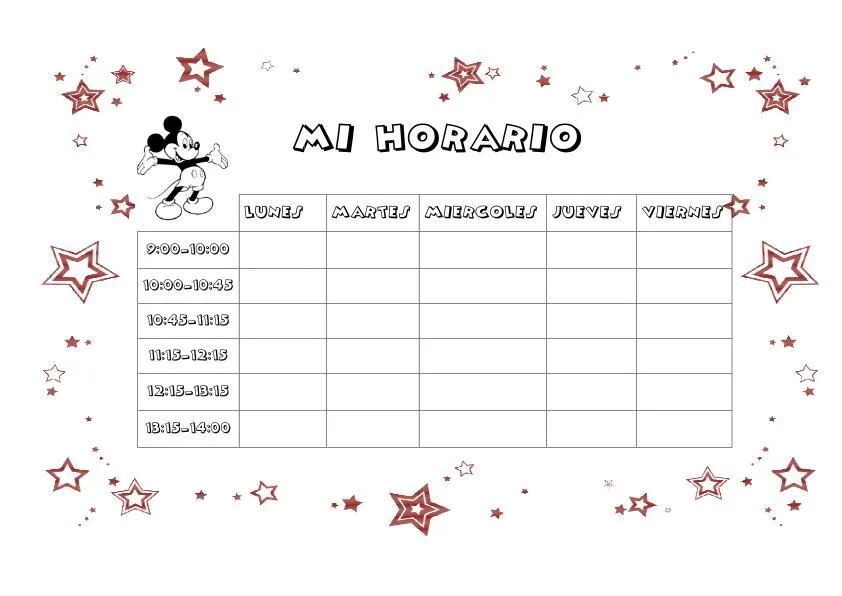 Horarios divertidos para colorear. Nuevas distribuciónes de horas ... Horarios divertidos para colorear. Nuevas distribuciónes de horas ...