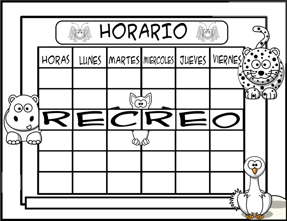 Horarios editables y divertidos con animales. Castellano, galego, ... Horarios editables y divertidos con animales. Castellano, galego, ...