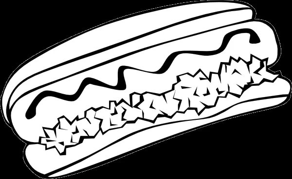 Hot Dog (b And W) Clip Art at Clker.com - vector clip art online ...