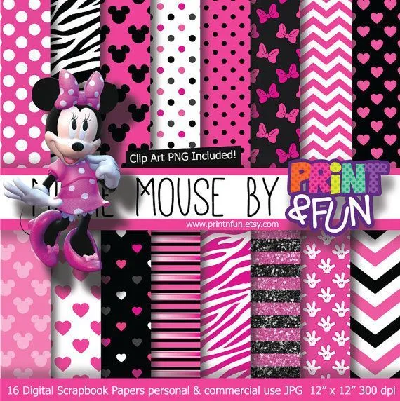 Hot Pink, Black, Glitter, Digital Paper, hearts, Patterns ...
