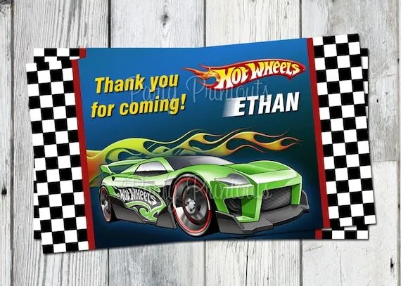 Hot Wheels Favor etiquetas imprimibles auto por partyprintouts Hot Wheels Favor etiquetas imprimibles auto por partyprintouts