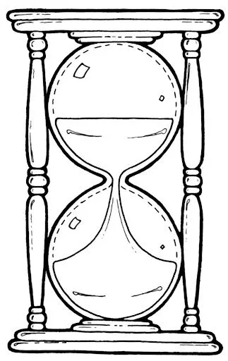 RELOJ DE ARENA PARA COLOREAR