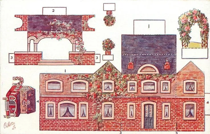 house with arbor & potted plants | Clipart & printables - misc ...