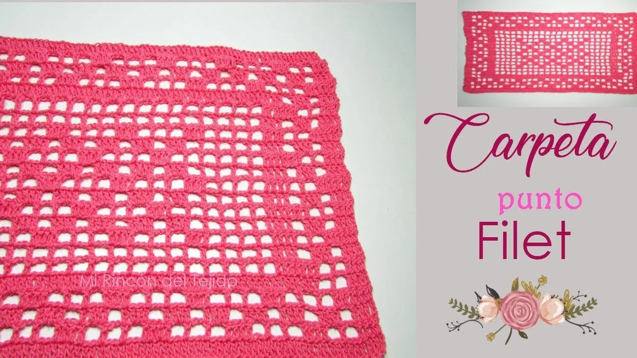 How to crochet filet stitch mat - YouTube