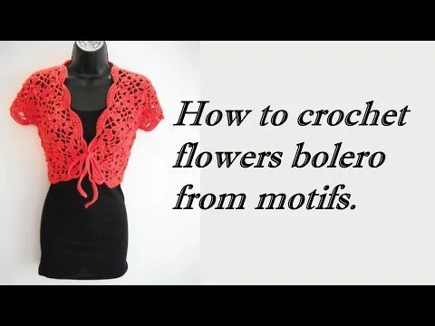 how to crochet flowers bolero shrug jacket with motifs free ... how to crochet flowers bolero shrug jacket with motifs free ...