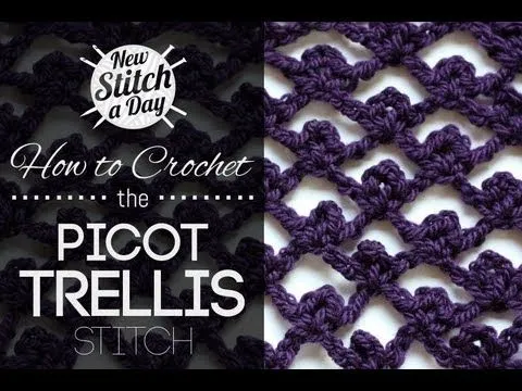 How to Crochet the Picot Trellis Stitch - YouTube How to Crochet the Picot Trellis Stitch - YouTube