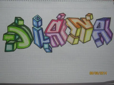 How to do a 3D graffiti//como hacer un graffiti en 3D (DIANA ...