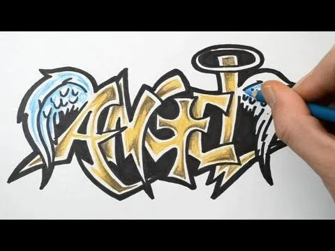 How to Draw ANGEL in Graffiti Writing - Rough Sketch Demonstration ... How to Draw ANGEL in Graffiti Writing - Rough Sketch Demonstration ...
