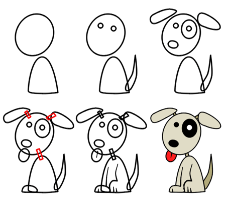 How to draw cartoon puppies step 3 | LM Design Inspiration ... How to draw cartoon puppies step 3 | LM Design Inspiration ...