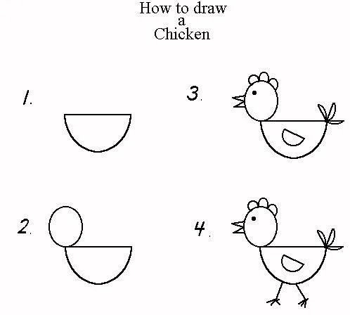 How to draw a chicken | Thema: Boerderij | Pinterest | Cómo ...
