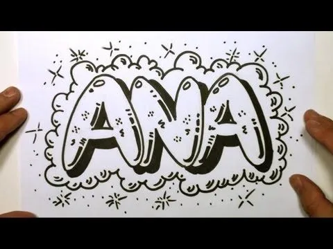 How to Draw Graffiti Letters - Write Ana in Bubble Letters - YouTube