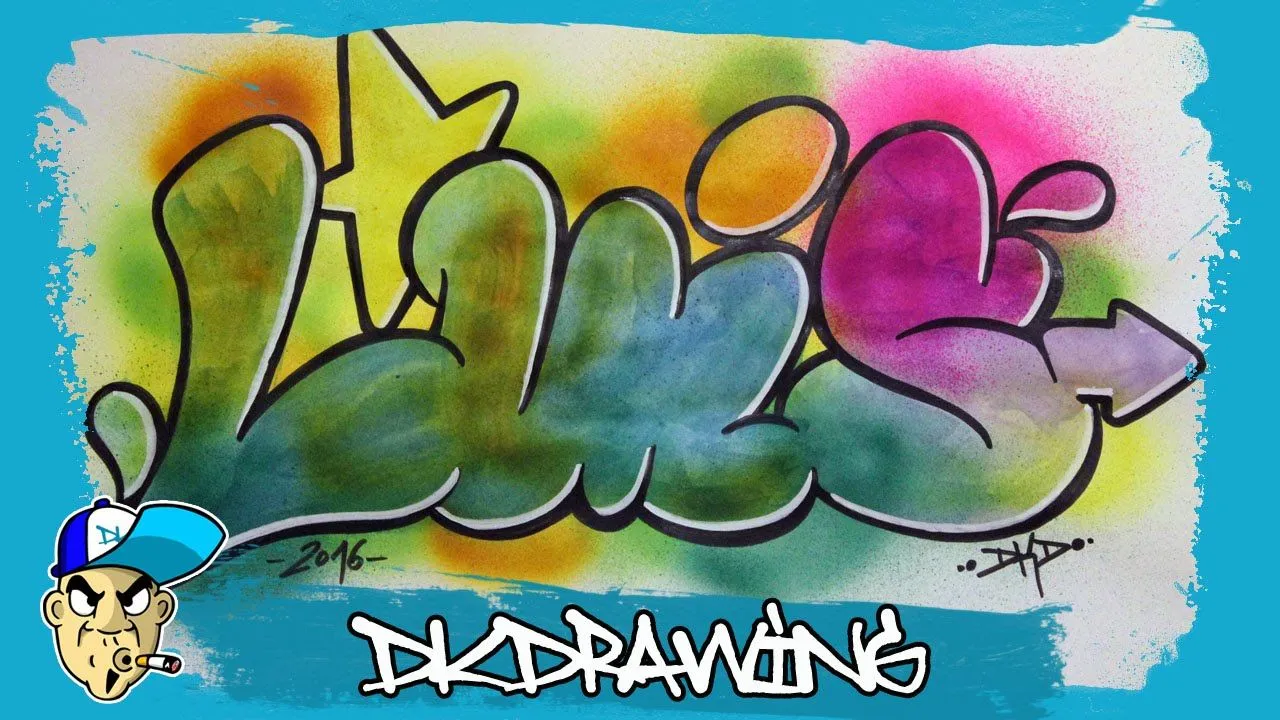 How to draw graffiti names - Luis #17 - YouTube