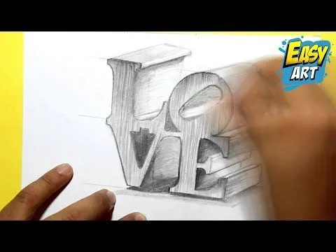 how to draw love - how to draw 3D love - como dibujar amor en 3D ...