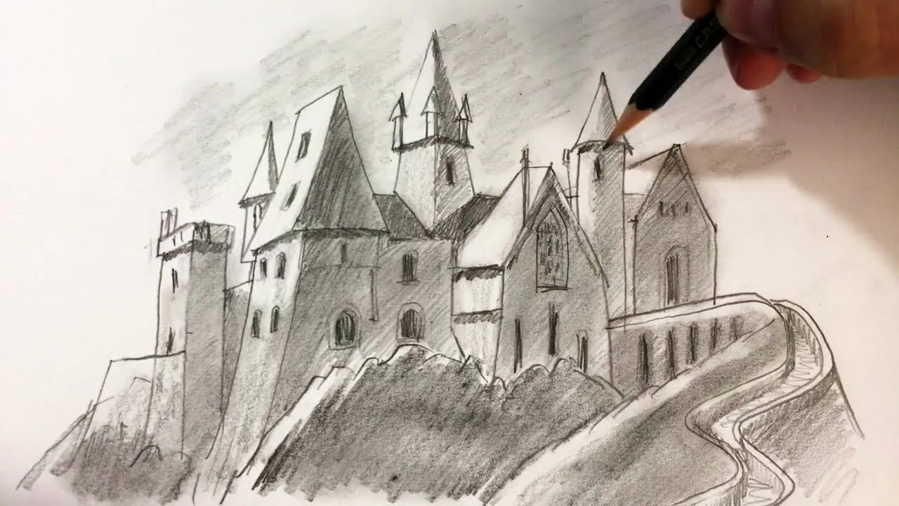 How to Draw a Medieval Castle for Kids Very Easy Step by Step (10 to 14 years) - YouTube How to Draw a Medieval Castle for Kids Very Easy Step by Step (10 to 14 years) - YouTube