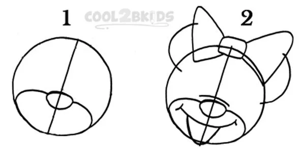 How To Draw Minnie Mouse (Step by Step Pictures) | Cool2bKids