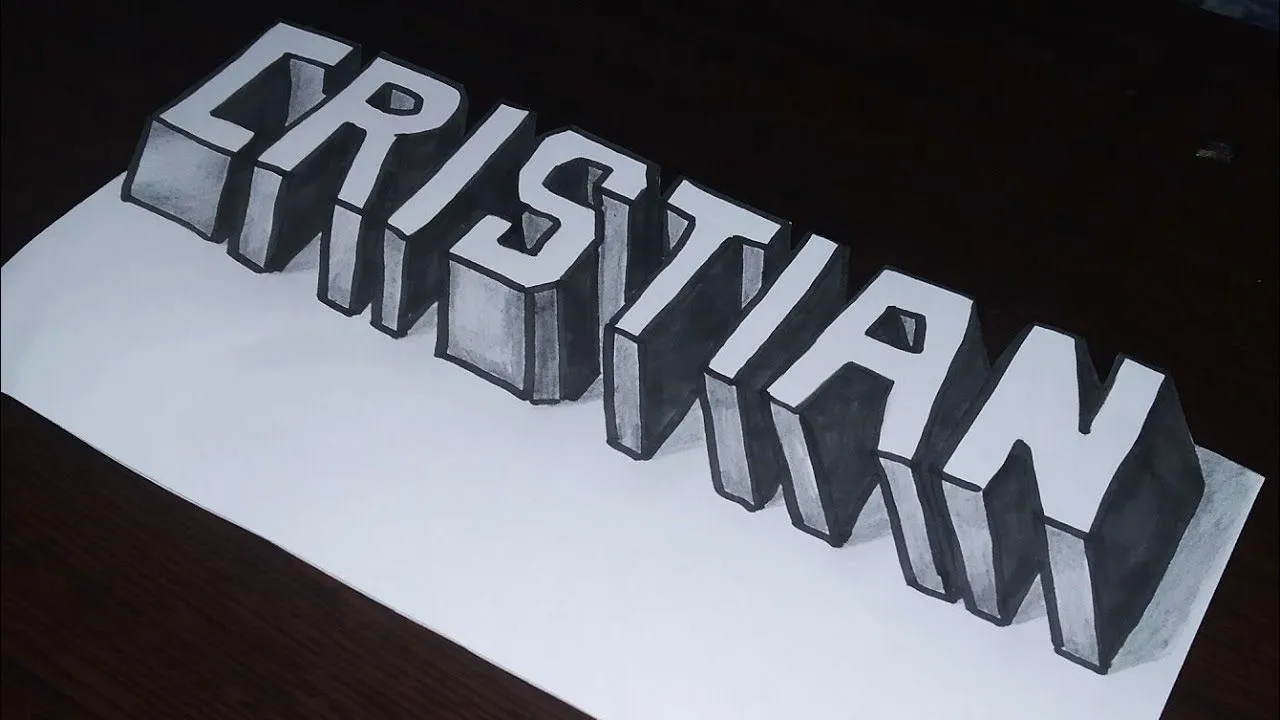 How to draw names in 3D CRISTIAN, Drawing 3d letters step by step easy - YouTube How to draw names in 3D CRISTIAN, Drawing 3d letters step by step easy - YouTube