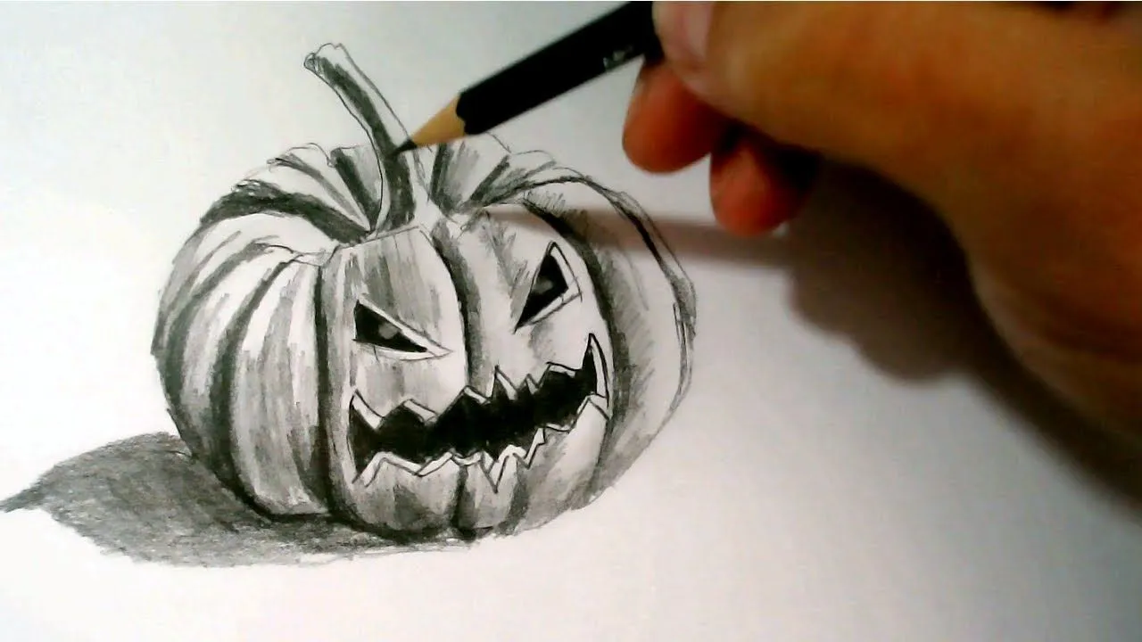 How to Draw a Realistic Halloween Pumpkin with a Very Easy Pen and Step by Step (10 to 14 years) - YouTube How to Draw a Realistic Halloween Pumpkin with a Very Easy Pen and Step by Step (10 to 14 years) - YouTube