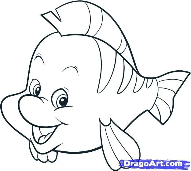 how to draw the little mermaid | How to Draw Flounder, Step by ... how to draw the little mermaid | How to Draw Flounder, Step by ...