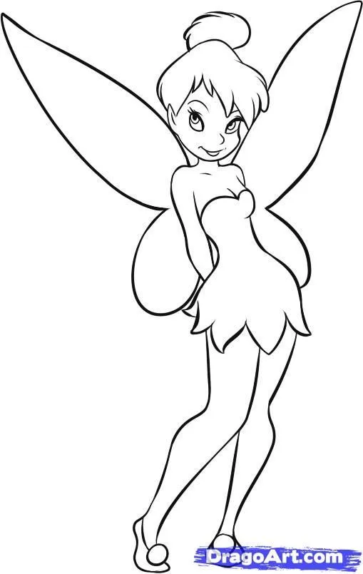 How to Draw Tinkerbell, Step by Step, Disney Characters, Cartoons ... How to Draw Tinkerbell, Step by Step, Disney Characters, Cartoons ...