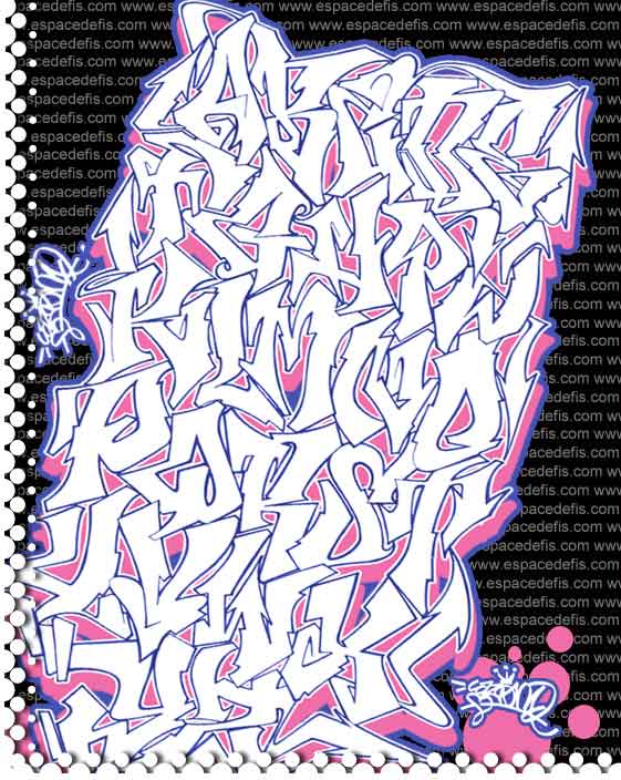 Abecedario de graffiti con sombra - Imagui