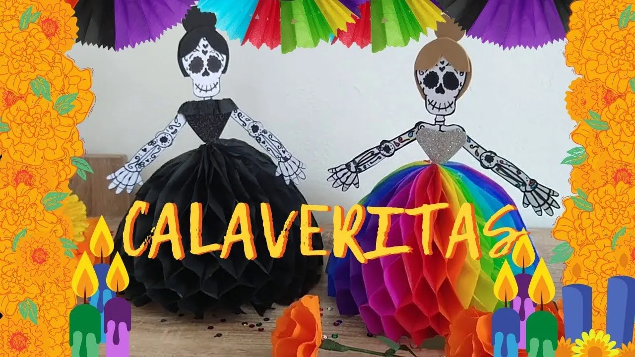 How to make a paper Catrina // Paper skull // Day of the dead crafts. - YouTube How to make a paper Catrina // Paper skull // Day of the dead crafts. - YouTube
