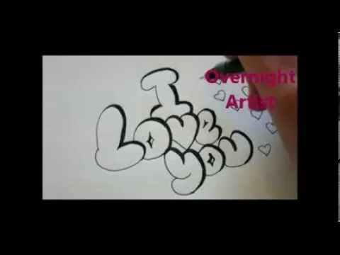 How To Write I Love You Cool Bubble Graffiti Letters - YouTube How To Write I Love You Cool Bubble Graffiti Letters - YouTube