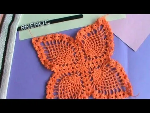 3 DE 3 COMO TEJER CARPETA PAÑO FLOR 4 PIÑAS GANCHILLO CROCHET ...