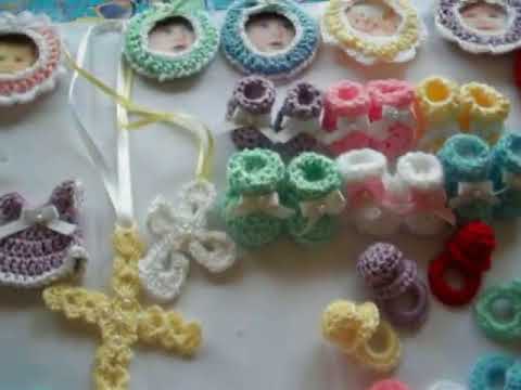 Adornos tejidos para bautizo - Imagui