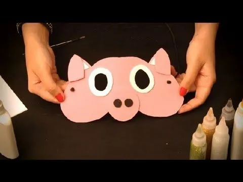 Cómo hacer un antifaz de cerdo : Antifaces de animales para niños ... Cómo hacer un antifaz de cerdo : Antifaces de animales para niños ...