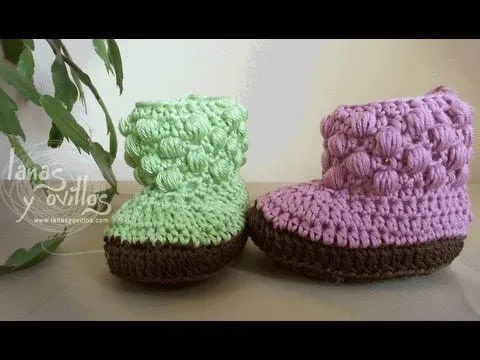 Tutorial Botas Bebe Crochet o Ganchillo Baby booties (english sub ...