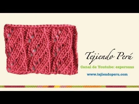 Dos agujas: punto hojas caladas - YouTube