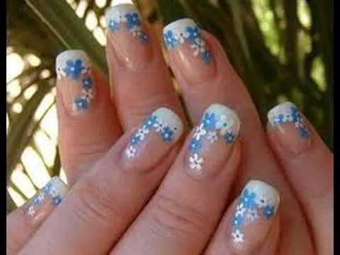 Uñas Decoradas con Flores - YouTube