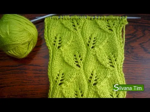 TEJIDO A DOS AGUJAS # 23 PUNTO HOJAS - YouTube