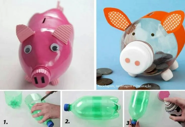 Huchas con botellas | manualidades | Pinterest Huchas con botellas | manualidades | Pinterest