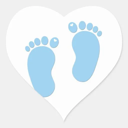 Huellas del bebé. Es un muchacho Pegatina En Forma De Corazón | Zazzle