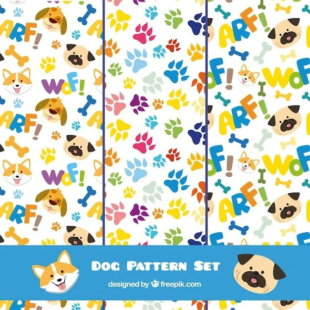 Conjunto de patrones de perro | Descargar Vectores gratis Conjunto de patrones de perro | Descargar Vectores gratis