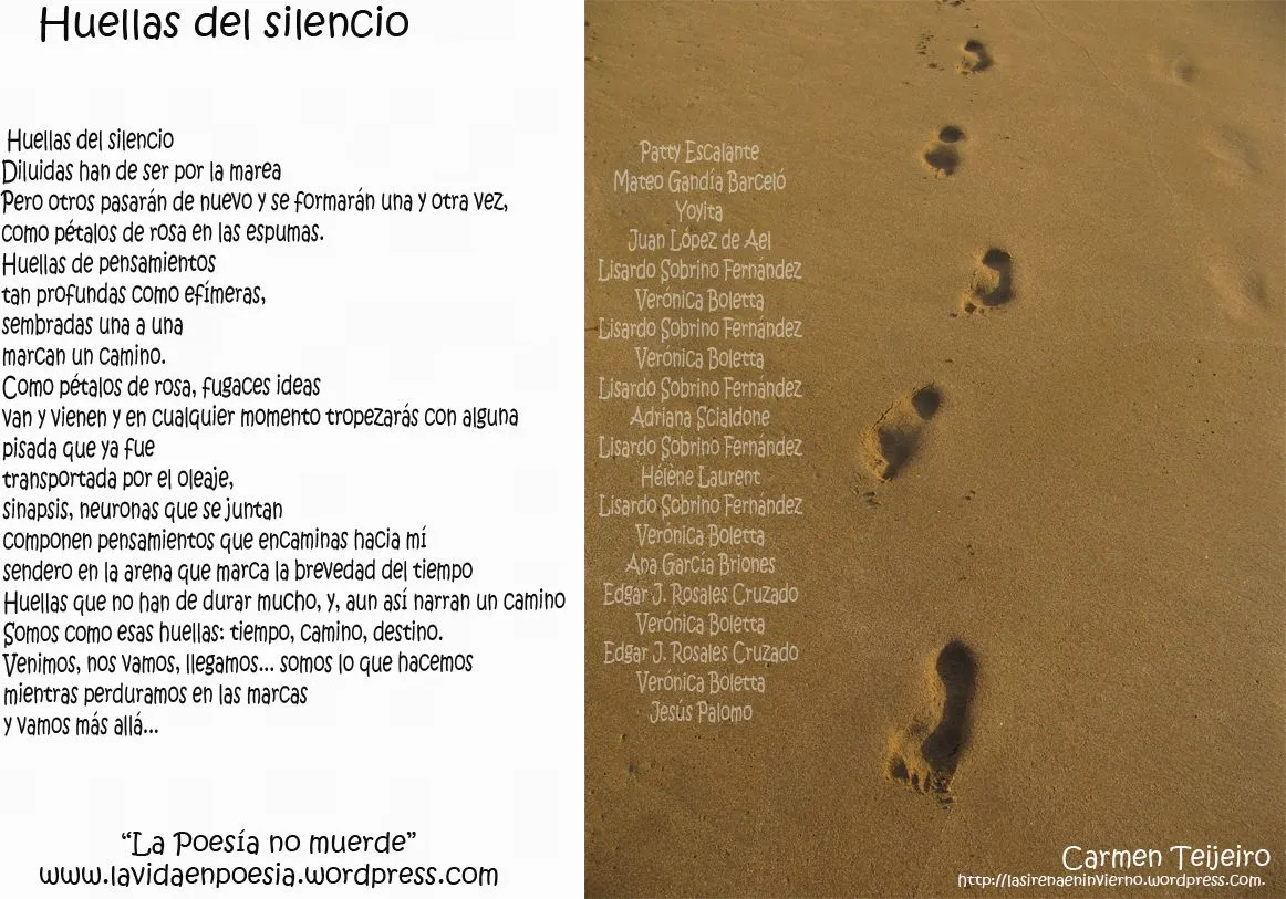 Huellas del silencio (Poema colectivo) | LA POESÍA NO MUERDE Huellas del silencio (Poema colectivo) | LA POESÍA NO MUERDE